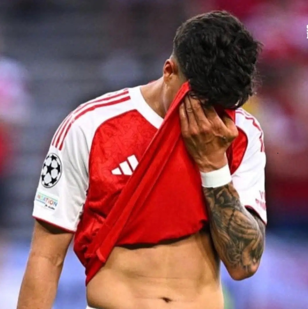 Las lágrimas de Hincapié tras perder la Champions League
